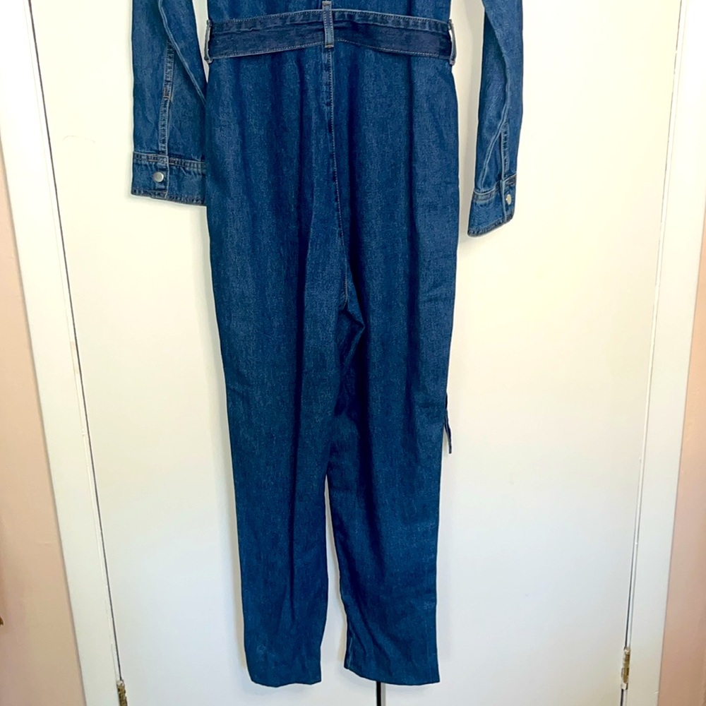 Topshop Denim Jumpsuit with Belt - Picture 4 of 7